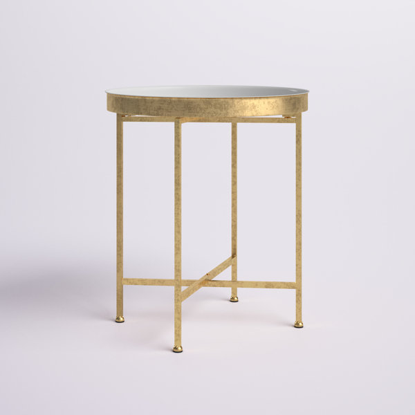 Mistana™ Alvis Iron Tray Top Cross Legs End Table & Reviews Wayfair